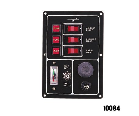 AAA - 3 Gang Switch Panel - With Battery Test Gauge & Horn Switch